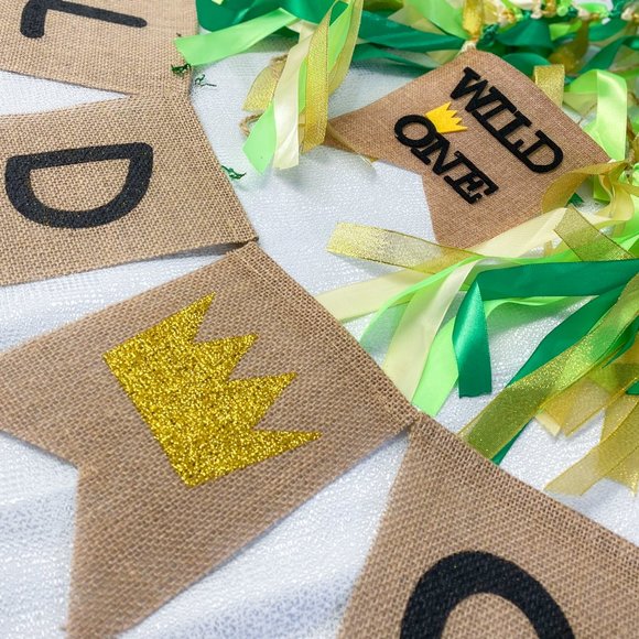 Where The Wild Things Are 1st Birthday Crown Party Decor Supplies Bundle Moss - Picture 5 of 7